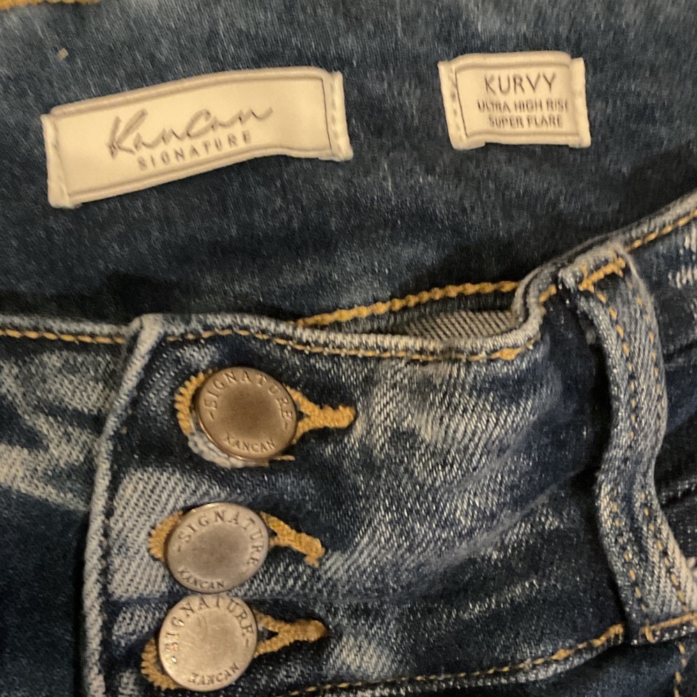 KanCan Dark Blue Flare Jeans - Picture 2 of 16